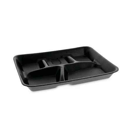 PACTIV Lightweight Foam School Trays, 5-Comp, 8.25 x 10.25 x 1, Black, PK500 PK YTHB0500SGBX